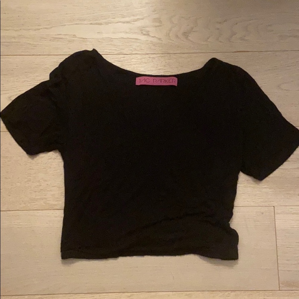 Cropped black v neck